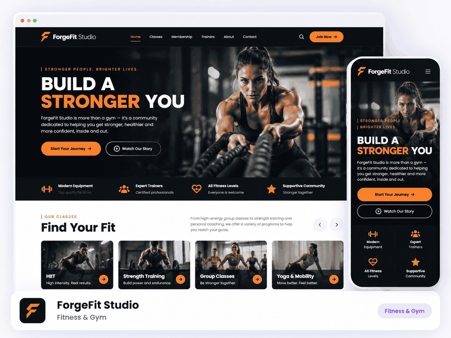 ForgeFit Studio website template preview