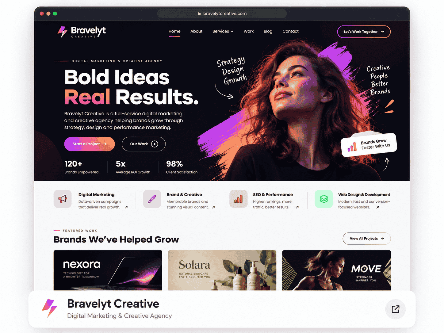 Bravelyt Creative website template preview
