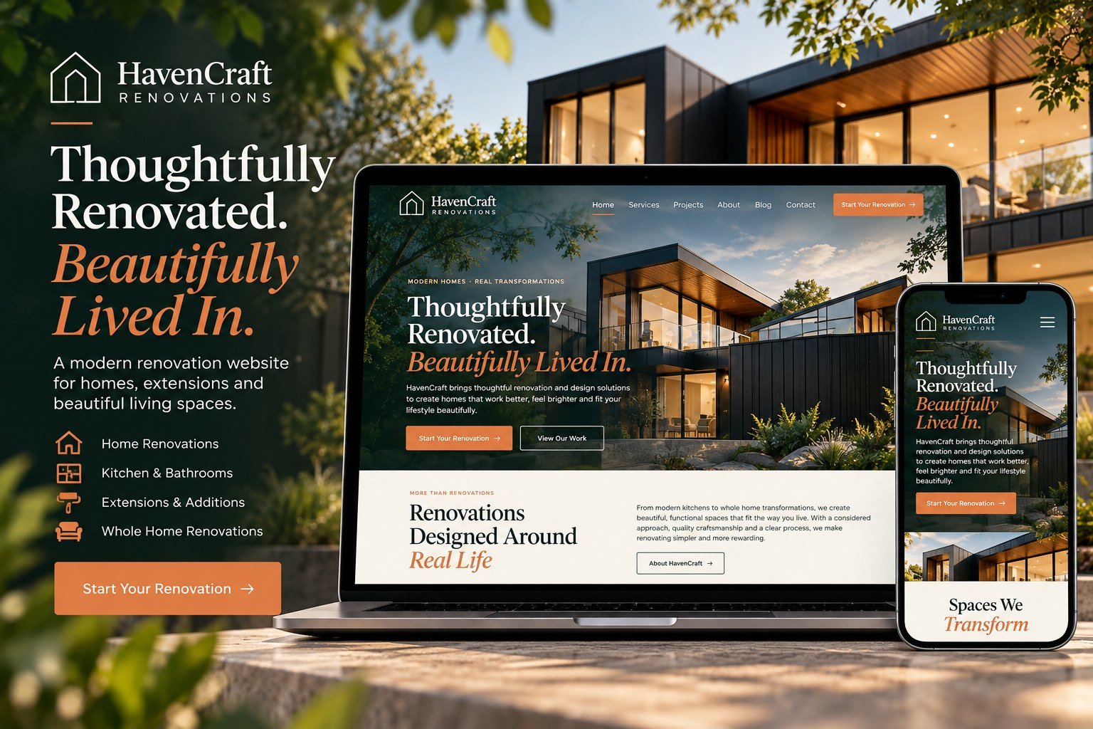 HavenCraft Renovations website template preview