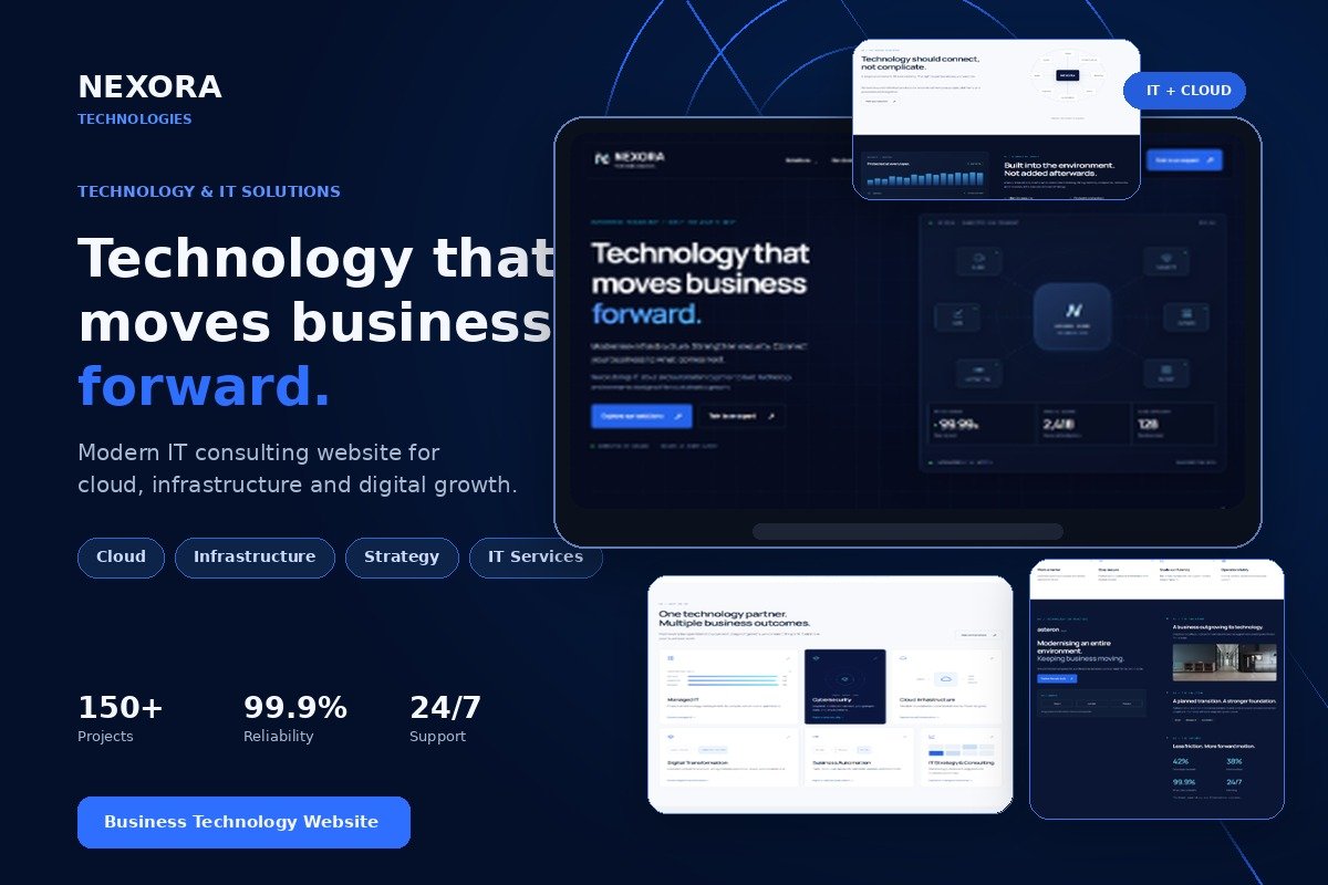 Nexora Technologies website template preview