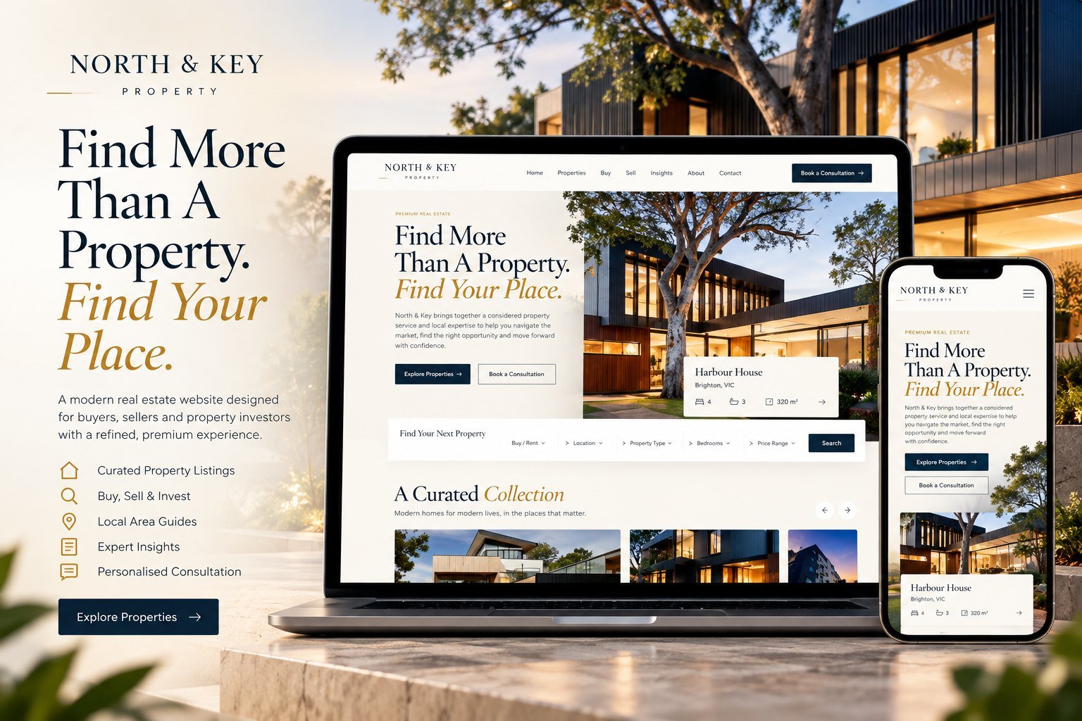 North & Key Property website template preview