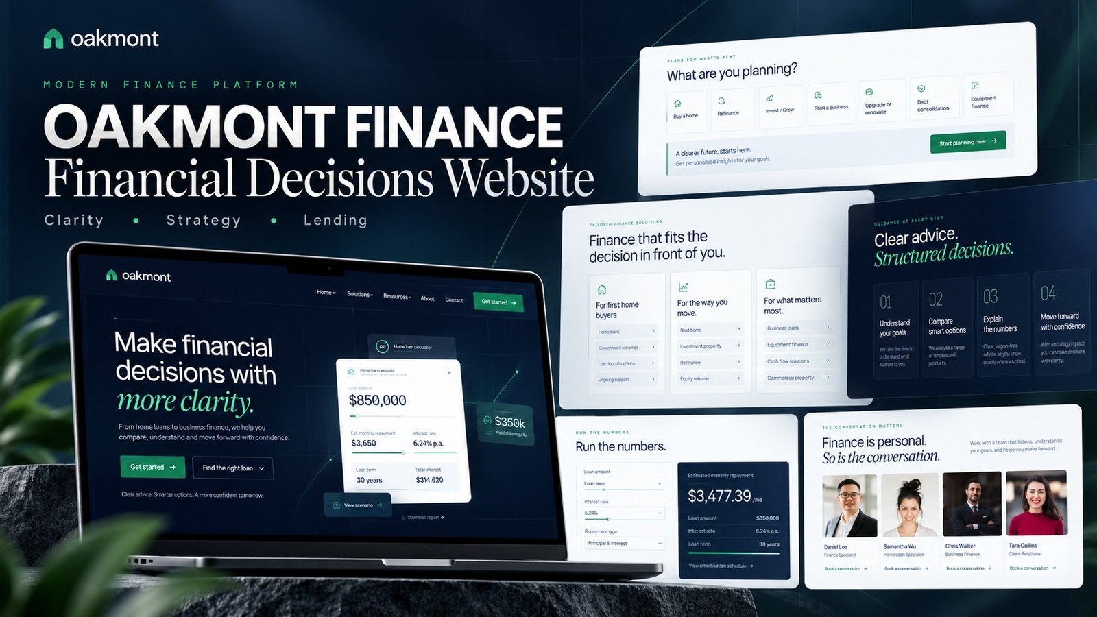 Oakmont Finance website template preview