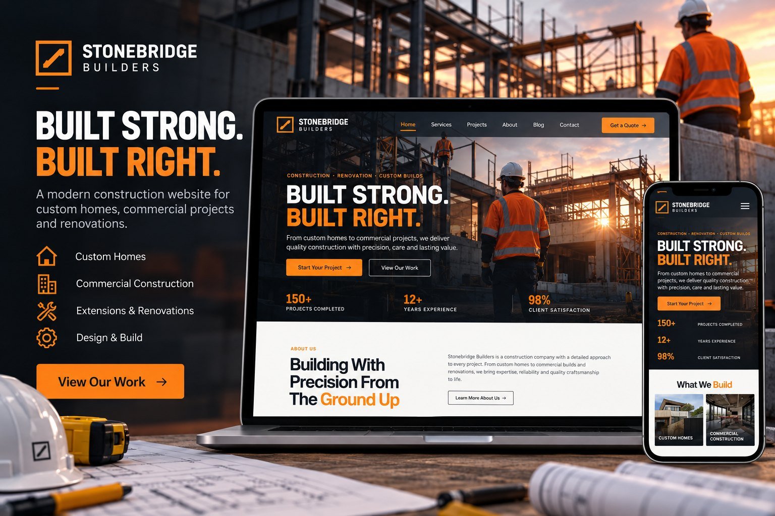 Stonebridge Builders website template preview